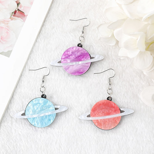 Space Planet Drop Earrings