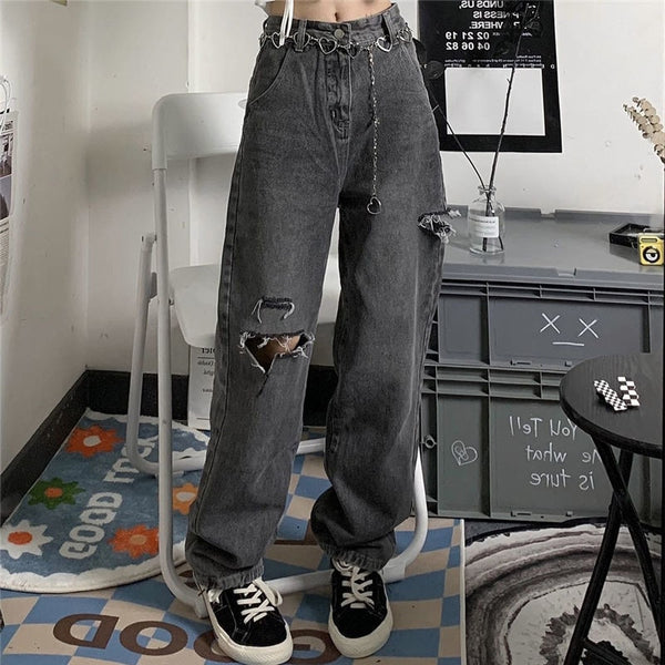 Distressed Wide Leg Jeans – Local Stock