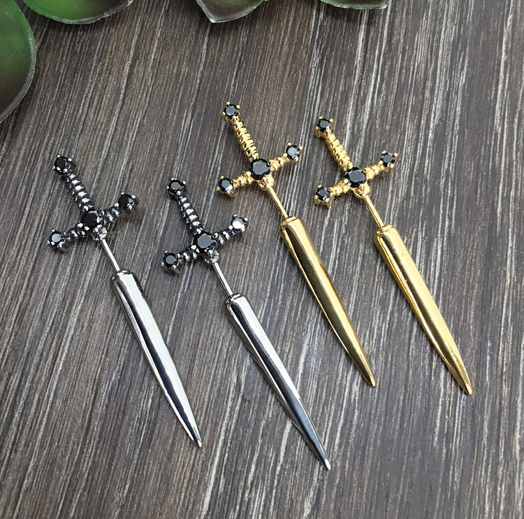 Gothic Sword Earrings