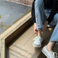 High Waist Button Leg Jeans