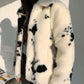 Speckled Cow Faux Fur Coat