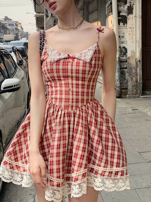 Homestyle Beauty Plaid Mini Dress