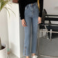 High Waist Button Leg Jeans