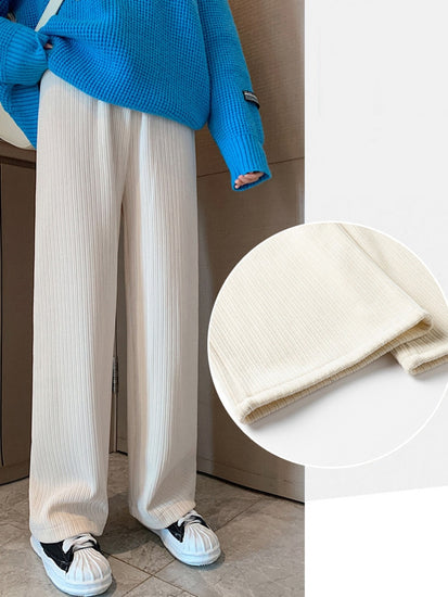Fleece-Lined Textured Pants – Two Moody