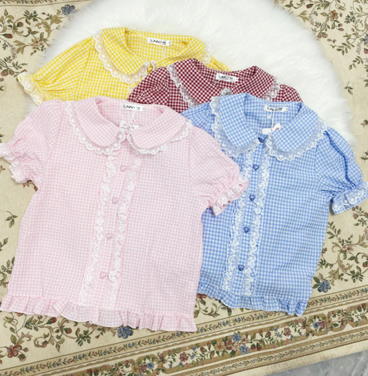 Picnic Daydream Short Sleeve Gingham Blouse – Local Stock
