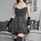 Dark Fairy Tulle Dress styled with black arm warmers in a front-facing standing pose
