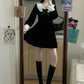 Gothic Sweet Collar Bow Front Mini Dress