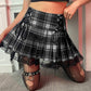 Plaid Lace-Up Gothic Skirt