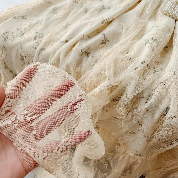 Lace Overlay Vintage Style Dress