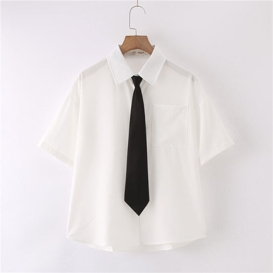 Button-Up Shirt with Tie