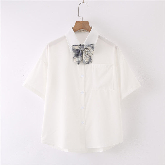 Button-Up Shirt with Bow