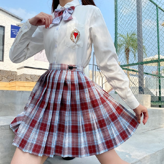 Pleated Plaid School Style Skirt
