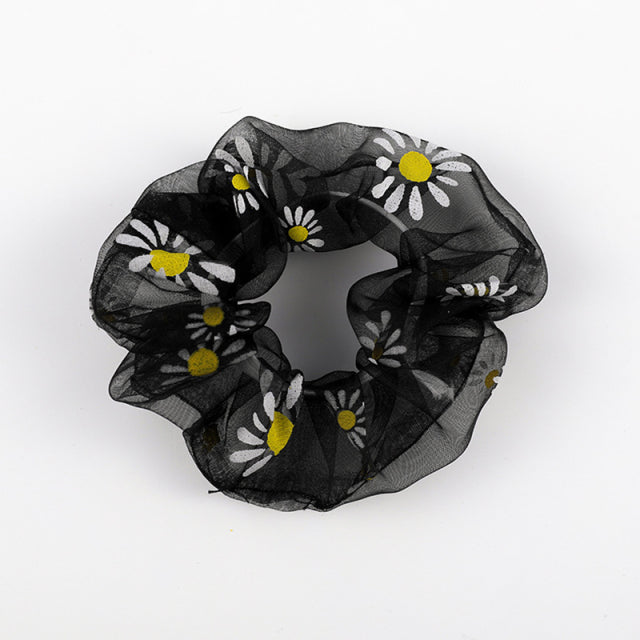 Mesh Daisy Scrunchies