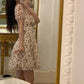 Open Back Lace Trim Floral Dress