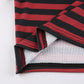 Grunge Striped Open Shoulder Long Sleeve Crop Top