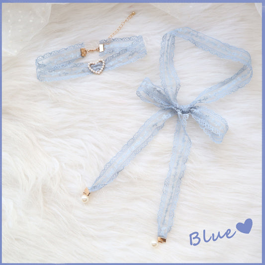 Romantic Blue Lace Choker
